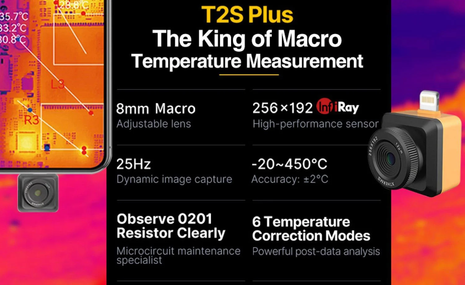 Caméra thermique pour iOS InfiRay T2S+