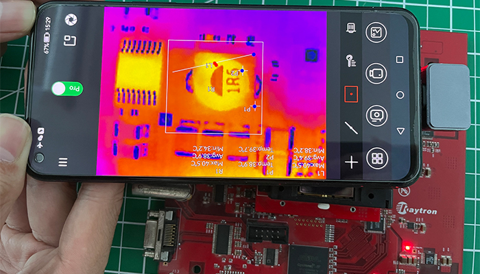 pcb thermal vision is so clear on the smartphone display