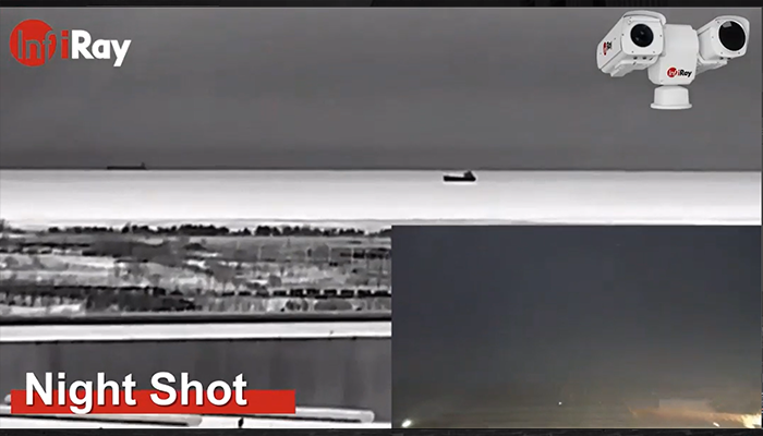 Even at night, thermal security cameras can detect ships in the distance
